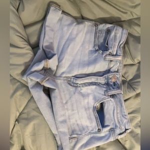 High rise light blue American Eagle jean shorts